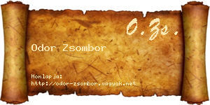 Odor Zsombor névjegykártya