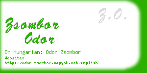 zsombor odor business card